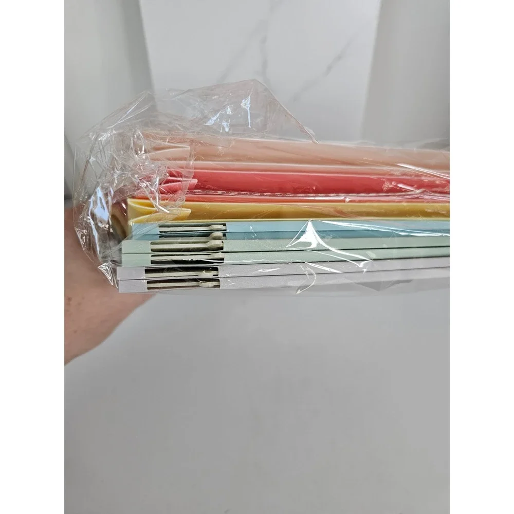 6 Pack Pastel Hanging File Folders Letter Size 2 Inch Expandable Plastic 1/5 Tab